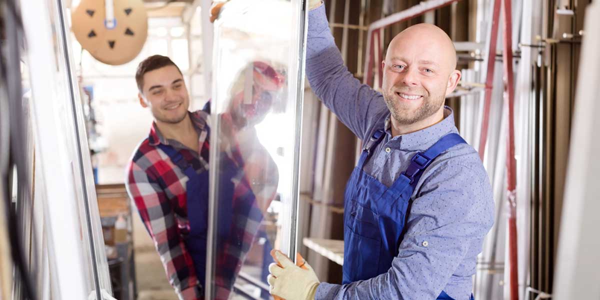 Pose de vitrines de magasin